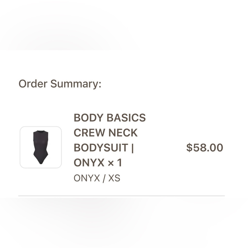 SKIMS bodysuit NWT black XS